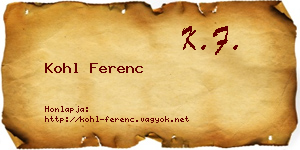 Kohl Ferenc névjegykártya